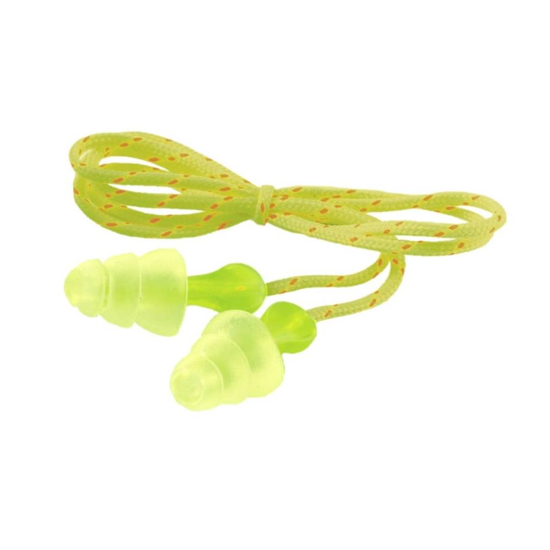Earplug Corded Tri-Flange Cloth Hearing Conservation P3001 400 Pair Per Case
