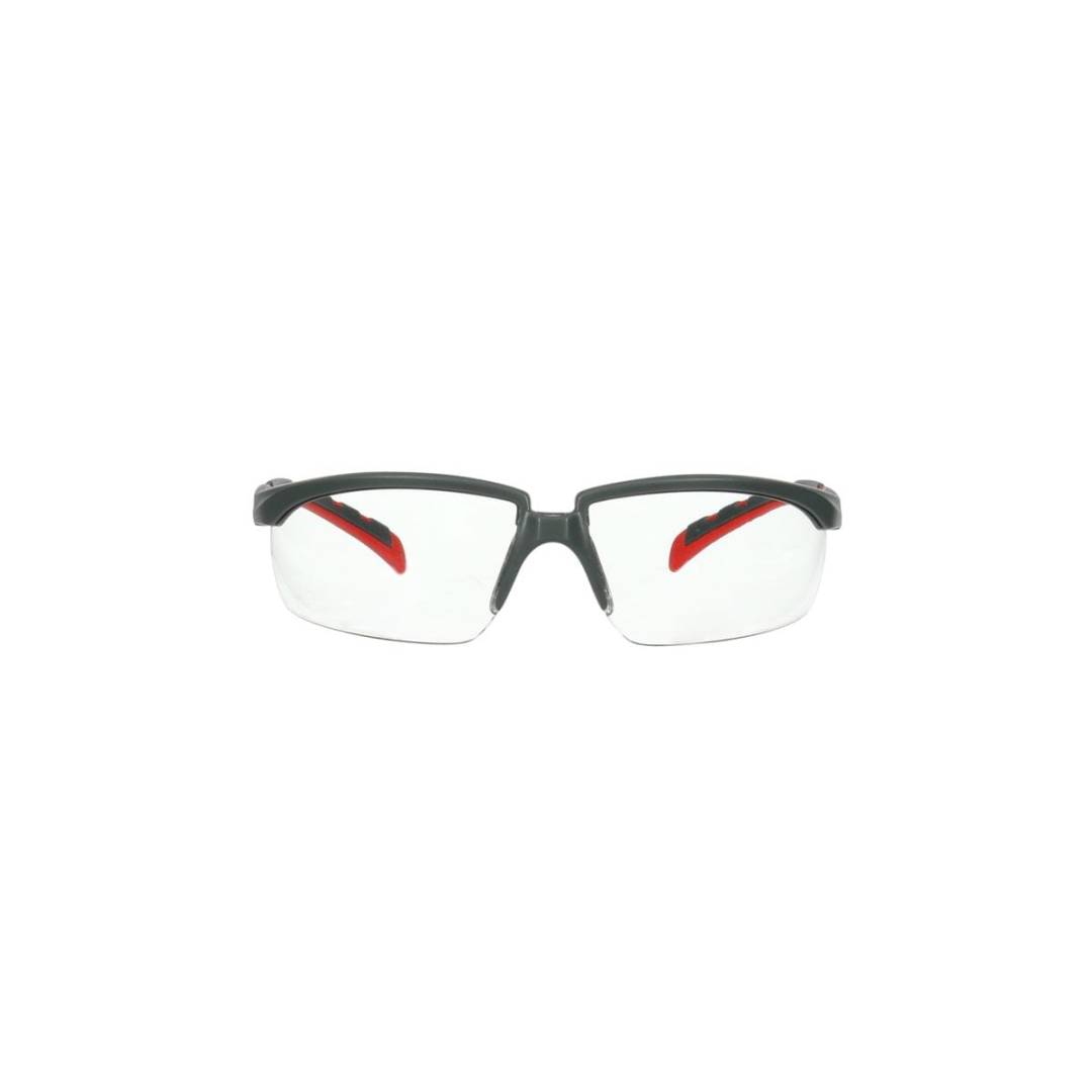 Glasses Safety Clear Anti-Fog Anti-Scratch Lens Grayred Temple Solus 2000 Series