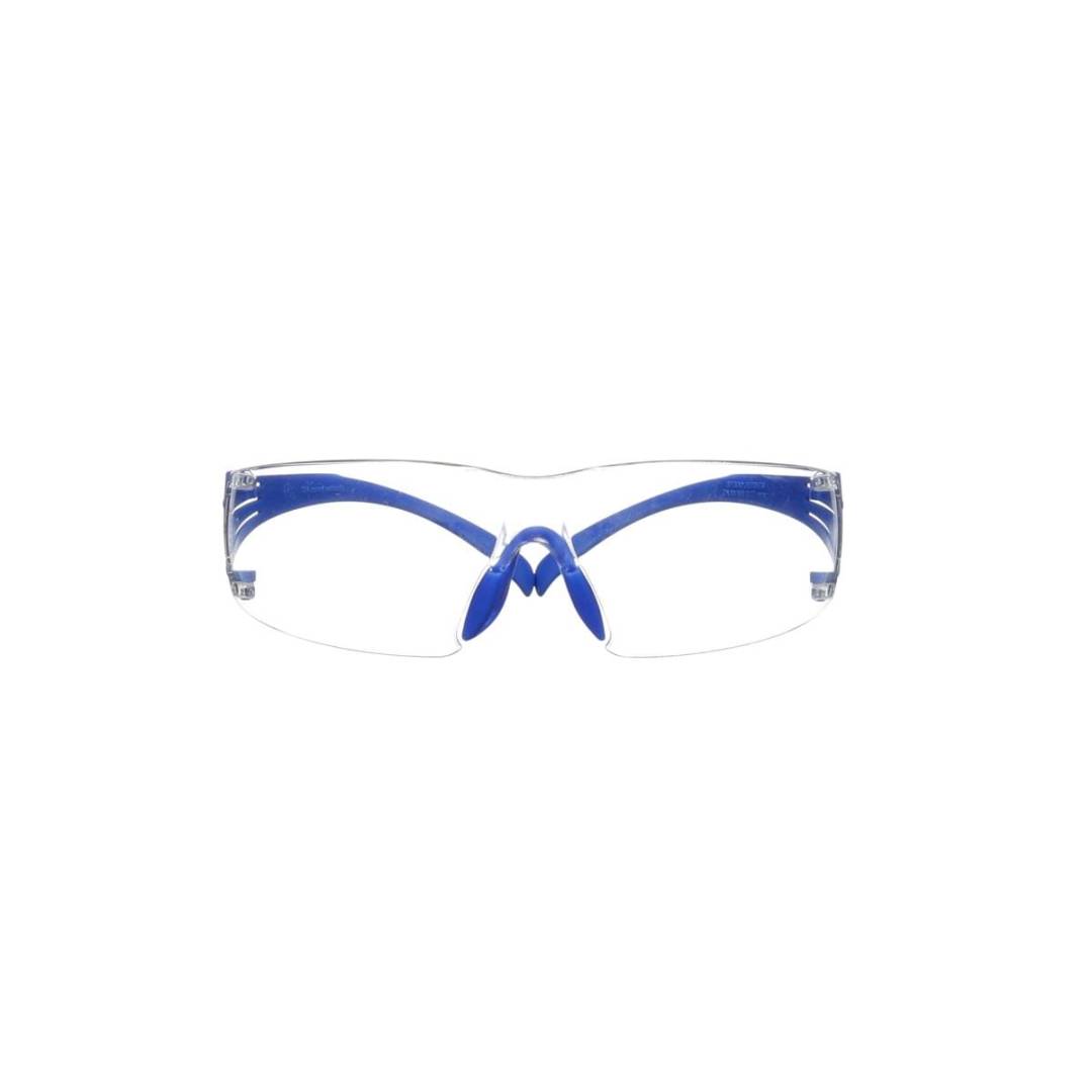 Glasses Safety Clear Anti-Scratch Lens Scotchgard Anti-Fog Coating Blue Temples Securefit 300 Series