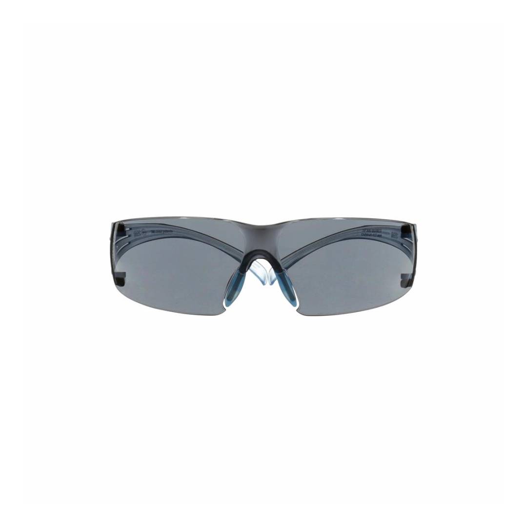 Glasses Safety Gray Anti-Scratch Lens Scotchgard Anti-Fog Coating Ice Blue Temples Securefit 300 Ser
