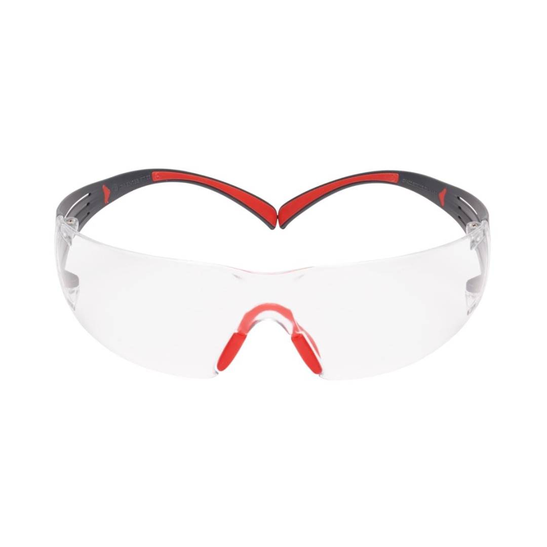 Glasses Safety Clear Scotchgard Anti-Fog Lens Redgray Securefit