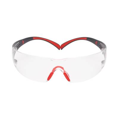 Glasses Safety Clear Scotchgard Anti-Fog Lens Redgray Securefit