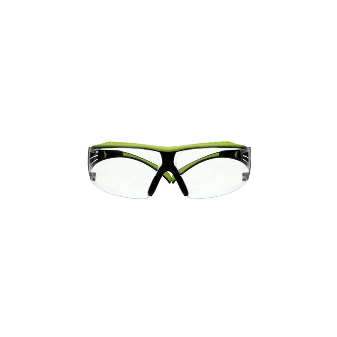 Glasses Safety Clear Anti-Fog Anti-Scratch Lens Green Black Frame Securefit 400 Series