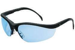 Glasses Safety Black Matte Frame Light Blue Lens Adjustable Temple Klondike