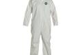 Coverall Large Proshield Nexgen White Serged Seam With Collar Front Zipper Open Wrist & Ankle 25C