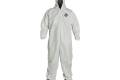 Coverall 2X-Large Proshield Nexgen White Serged Seam With Attached Hood Front Zipper Elastic Wrist A