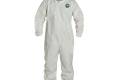 Coverall 3X-Large Proshield Nexgen White Serged Seam With Collar Front Zipper Elastic Wrist & Ankl