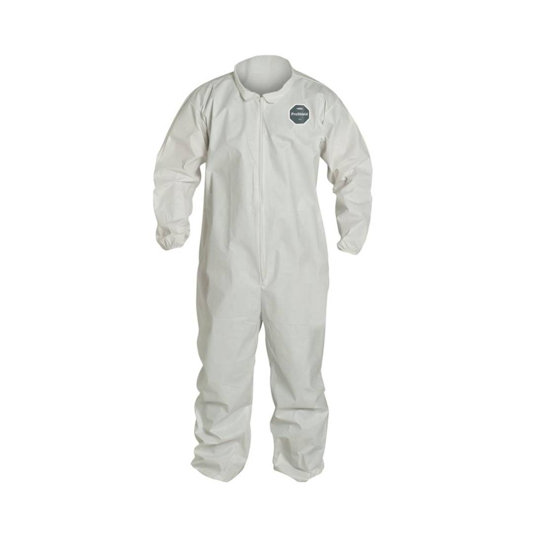 Coverall 5X-Large Proshield Nexgen White Serged Seam With Collar Front Zipper Elastic Wrist & Ankl