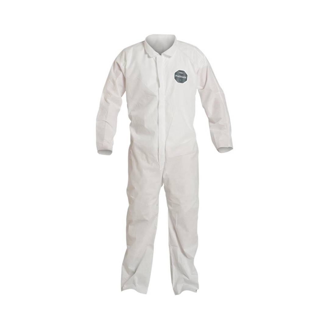 Coverall 2X-Large Proshield Basic White Serged Seam With Collar Front Zipper Open Wrist & Ankle 25