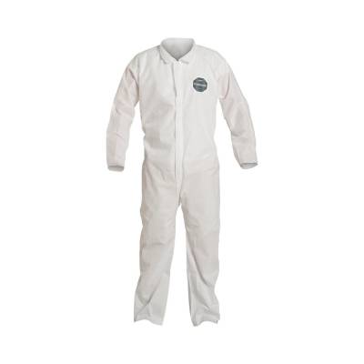 Coverall 2X-Large Proshield Basic White Serged Seam With Collar Front Zipper Open Wrist & Ankle 25