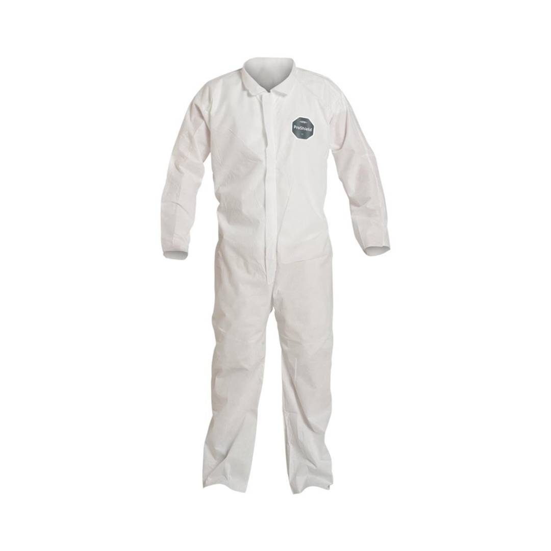 Coverall 4X-Large Proshield Basic White Serged Seam With Collar Front Zipper Open Wrist & Ankle 25