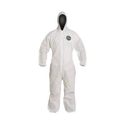 Coverall 4X-Large Proshield Basic White Serged Seam With Attached Hood Front Zipper Elastic Wrist An