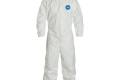 Coverall Medium Tyvek White Serged Seam With Collar Front Zipper Elastic Wrist & Ankle 25Ca