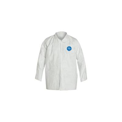 Shirt Large Tyvek White Serged Seam With Collar Front Snaps Long Sleeve Open Wrist 50Ca Shirt Large Tyvek White Serged Seam With Collar Front Snaps Long Sleeve Open Wrist 50Ca