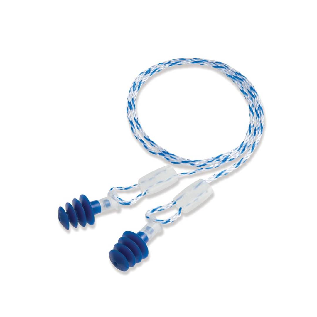 Earplug Corded Multiple Use Clarity 4-Flange Molded Tpe Thermoplastic Elastomer Multi-Material Woven