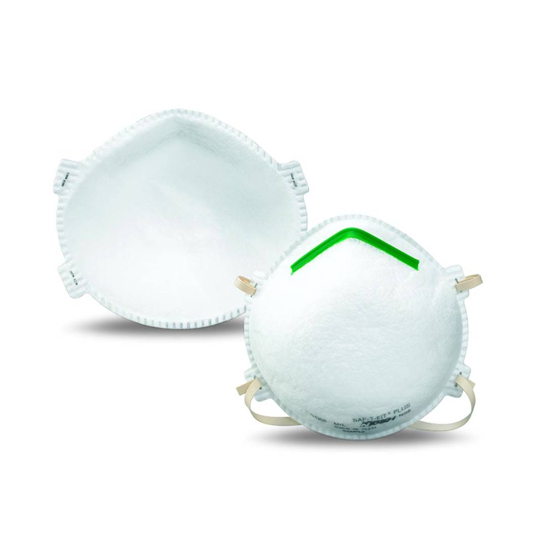 Respirator Disposable Particulate Mediumlarge N95 Saf-T-Fit Plus Economy With Green Nose Bridge And
