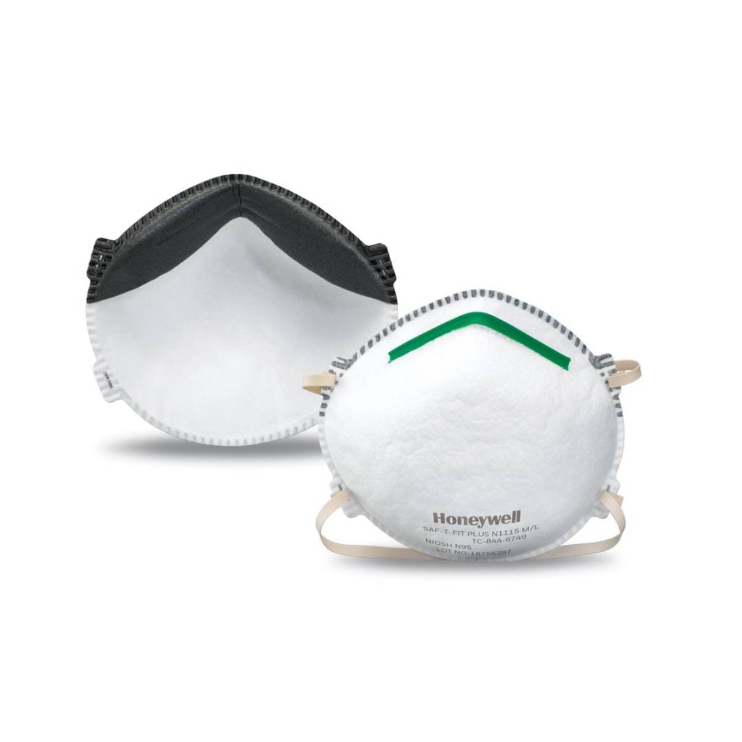 Respirator Disposable Particulate Mediumlarge N95 Saf-T-Fit Plus Standard With Green Nose Bridge An