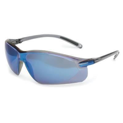 Glasses Safety Blue Mirror Anti-Scratch A700 Gray Frame Temple Tip Pad Sports Temple Wrap-Around Sin