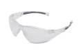 Glasses Safety Clear Anti-Scratch Anti-Fog A800 Clear Frame Padded Temple Inserts Wrap-Around Single