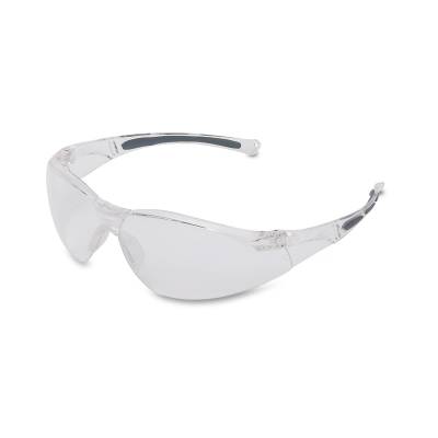 Glasses Safety Clear Anti-Scratch Anti-Fog A800 Clear Frame Padded Temple Inserts Wrap-Around Single