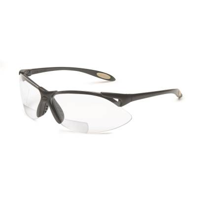 Glasses Safety Magnifier Clear +2.0 Diopter Anti-Scratch A900 Black Polycarbonate Frame Padded Templ