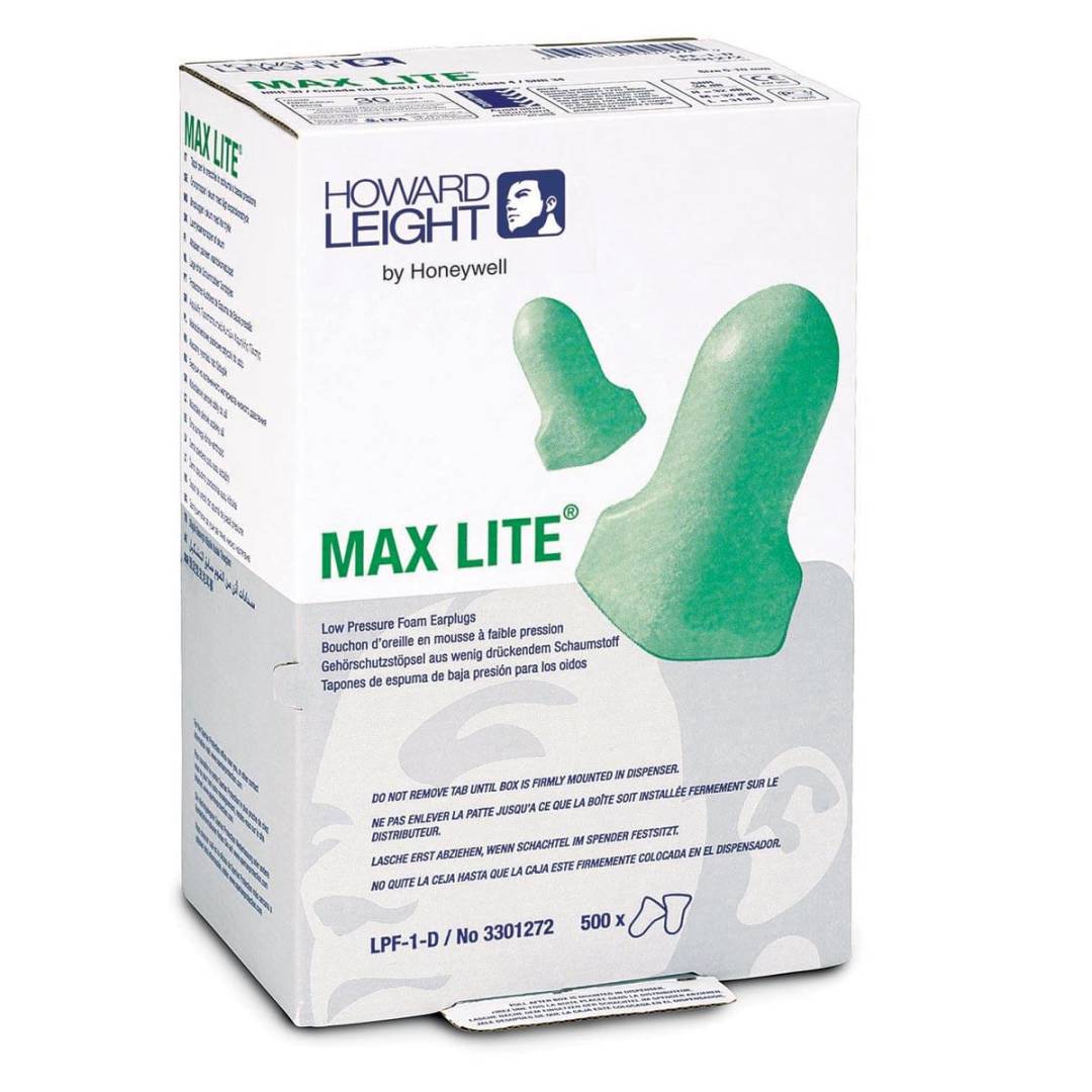 Earplug Uncorded Single Use Max-Lite T-Shape Polyurethane Foam 500 Pair Per Leight Source 500 Dispen