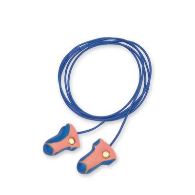 Earplug Corded Single Use Laser-Trak Contoured T-Shape Polyurethane Foam Metal Detectable With Poly