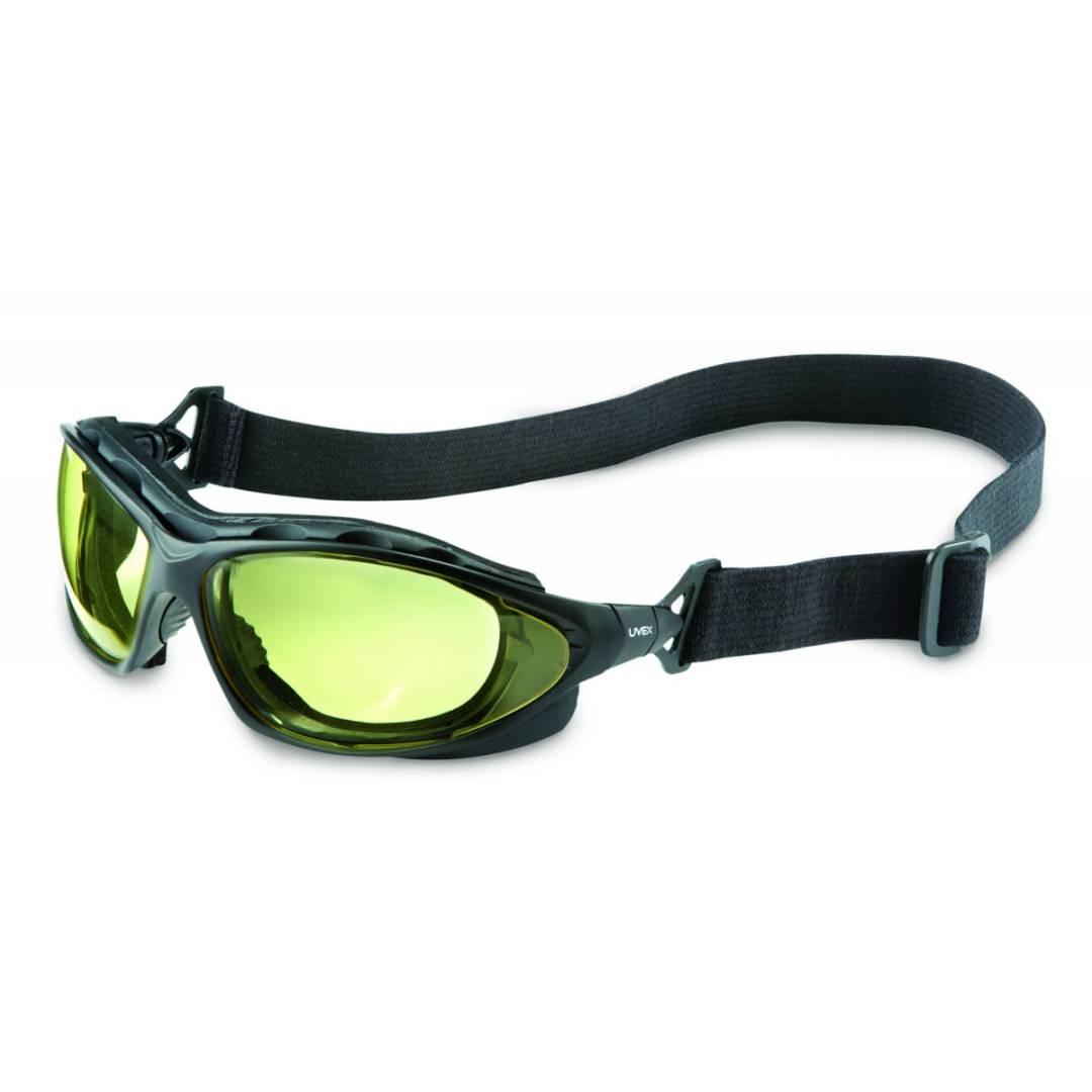 Glasses Safety Amber Lens Black Frame Hsaf Coating Uvex Seismic