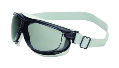 Goggles Gray Carbonvision Impact Dura-Streme Anti-Fog Hardcoat Neoprene Band Blackgray Frame