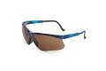 Glasses Safety Espresso Genesis Ultra-Dura Vapor Blue Frame Adjustable Temple Spatulite Wrap-Around