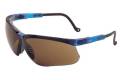 Glasses Safety Espresso Genesis Uvextreme Anti-Fog Vapor Blue Frame Adjustable Temple Spatulite Wrap