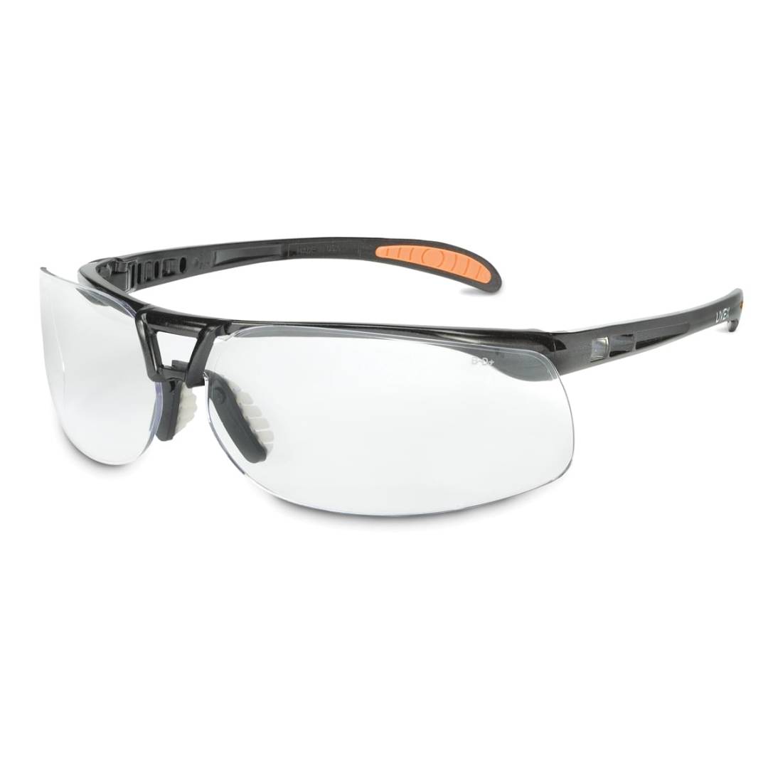 Glasses Uvex Protege Black Frame Clear Lens Tint Hydroshield Af