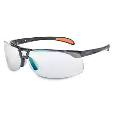 Glasses Safety Sct-Reflect 50 Protege Ultra-Dura Metallic Black Frame Tip Pads Cushioned Straight Fl