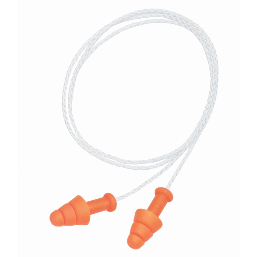Earplug Corded Multiple Use Smartfit 3-Flange Tpe Thermoplastic Elastomer Molded With Nylon Cord 1 P