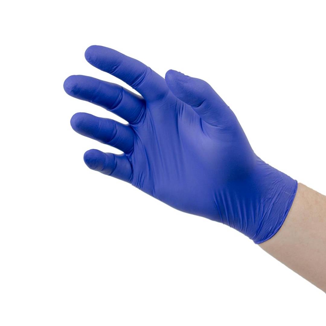 Glove Disposable Exam Nitrile Powder Free Small Blue Certified Ergonomic Textured Fingertips For Gri