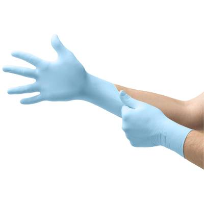 Glove Disposable Exam Nitrile Powder Free Large Light Blue 2.8 Mil Palm 4.3 Mil Finger 2.4 Mil Cuff