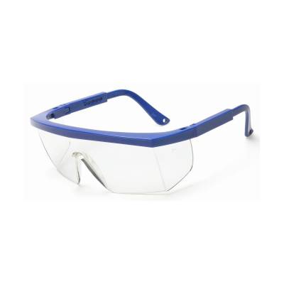 Glasses Safety Clear Anti-Scratch Retro Blue Adjustable Temple Sideshield Wrap-Around Single Ansi Z8 Glasses Safety Clear Anti-Scratch Retro Blue Adjustable Temple Sideshield Wrap-Around Single Ansi Z8