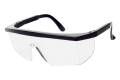 Glasses Safety Clear Anti-Scratch Retro Black Adjustable Temple Sideshield Wrap-Around Single Ansi Z