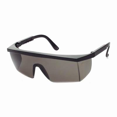 Glasses Safety Gray Anti-Scratch Retro Black Adjustable Temple Sideshield Wrap-Around Single Ansi Z8