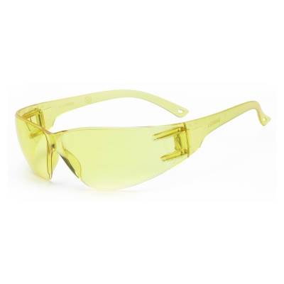 Glasses Safety Amber Anti-Scratch Classic Unframed Amber Flexible Temple Wrap-Around Single Ansi Z87