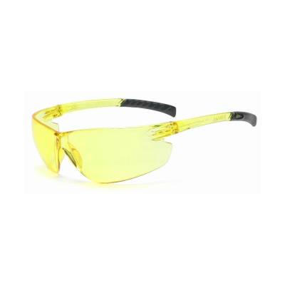 Glasses Safety Amber Anti-Scratch Classic Plus Unframed Amber Flexible Temple With Grips Wrap-Around