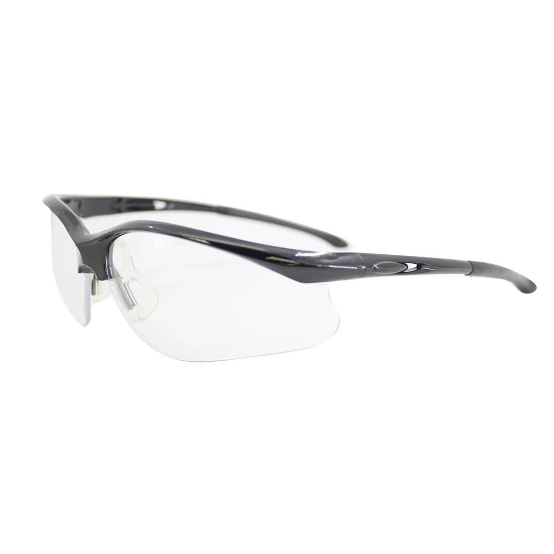 Glasses Safety Clear Anti-Scratch Select Black Ergo-Grip Wrap-Around Dual Ansi Z87+