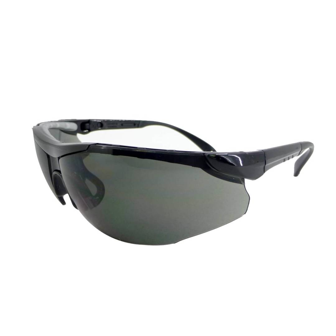 Glasses Safety Gray Elite Plus Black Adjustable Ratchet Temple Cushion Brow Wrap-Around Single Soft