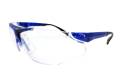 Glasses Safety Clear Elite Blue Adjustable Ratchet Temple Wrap-Around Single Soft Nose Piece Ansi Z8