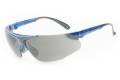 Glasses Safety Gray Elite Blue Adjustable Ratchet Temple Wrap-Around Single Soft Nose Piece Ansi Z87
