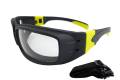 Glasses Safety Foam Lin Clraf Lens Black & Yellow Temple With Extra Strap