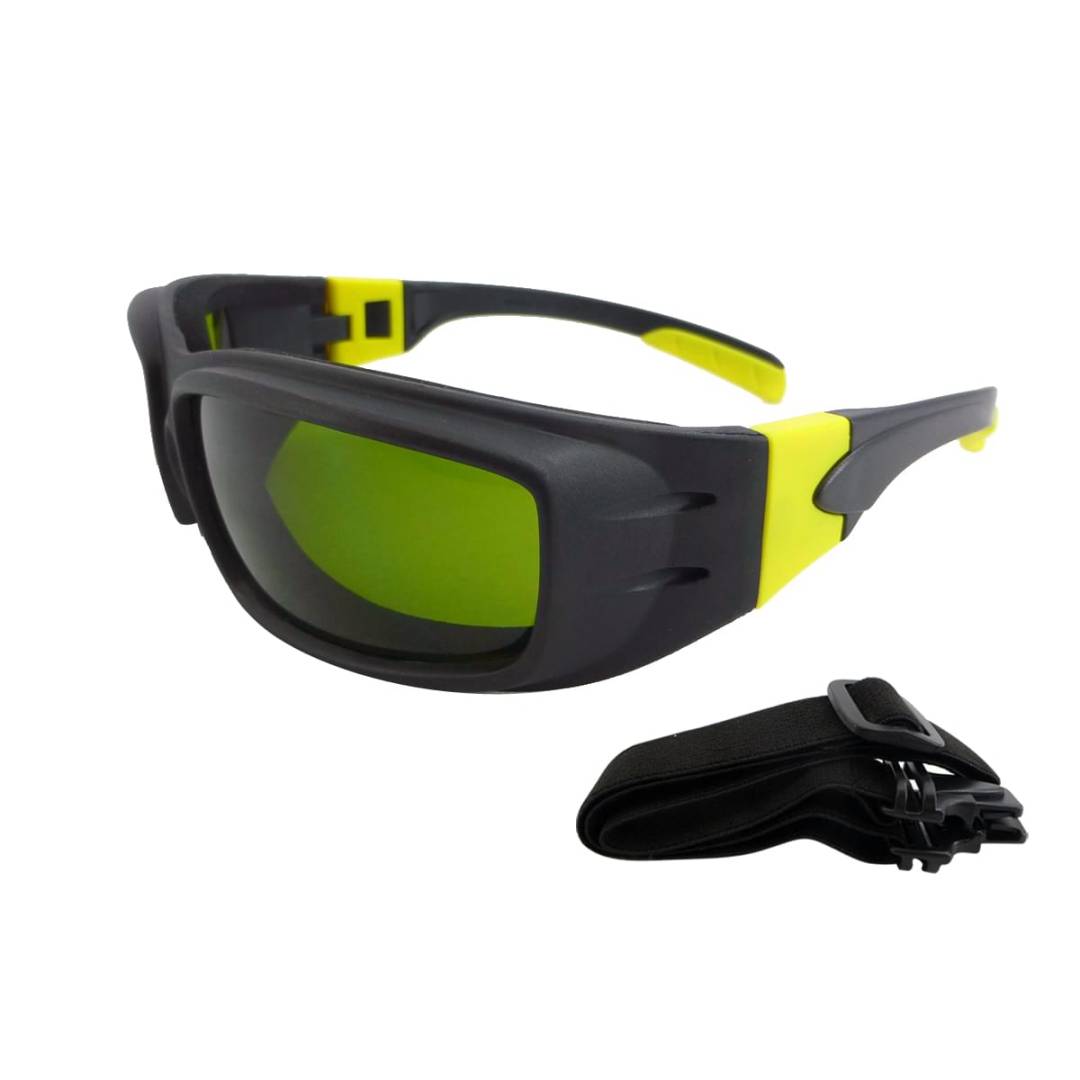 Glasses Safety Foam Lin 3.0Af Lens Black & Yellow Temple With Extra Strap