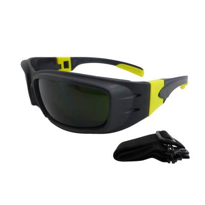 Glasses Safety Foam Lin 5.0Af Lens Black & Yellow Temple With Extra Strap