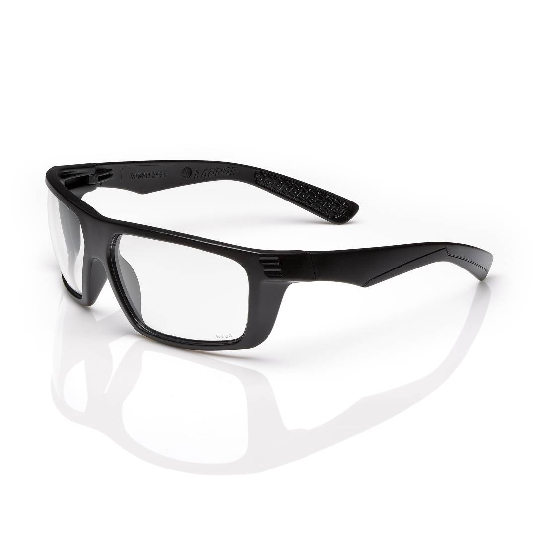 Glasses Safety Clear Anti Fog Lens Flat Black Frametemples Dynamo Series