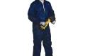 Coveralls Polypropylene Front Zipper Attached Bootshood Elastic Ankleswrists Lg Blue Disposable